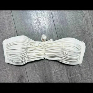 CARMEN MARC VALVO SWIMWEAR Ruched Tube Top Swim Top Size L